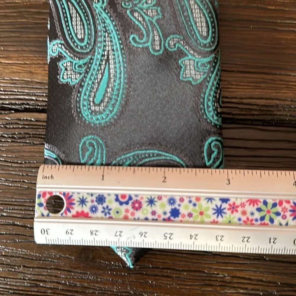 Valerio Garati Black / Teal Paisley Tie